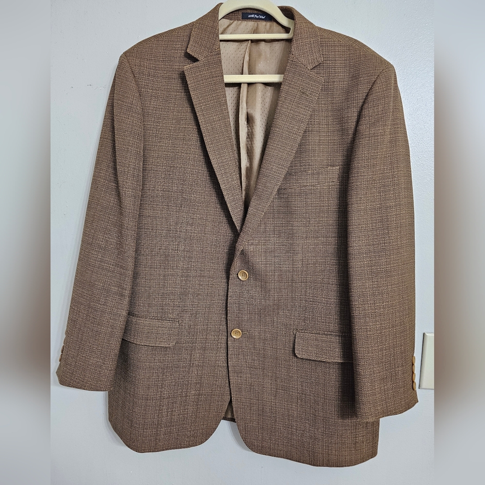 Mantoni 100% Virgin Wool Super Fine Brown 2-Button Blazer Jacket Men's Size  44R